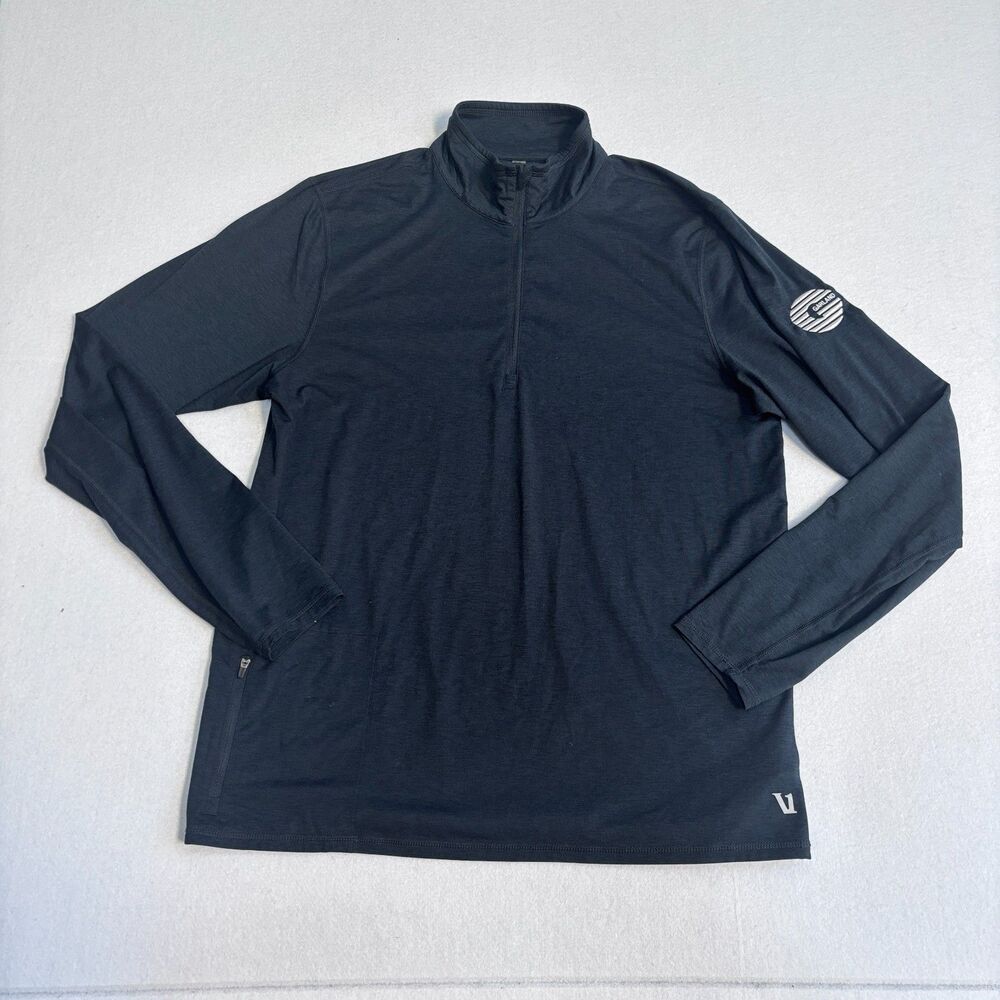 Vuori Ease Performance Half Zip Men's L Heathered Black Long Sleeve Golf *READ*